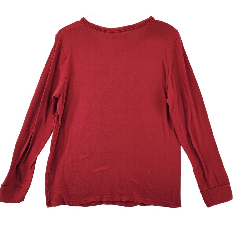 Rae Dunn CHEER Long Sleeve Jersey Top Women's Medium Red‎ - Picture 3 of 7